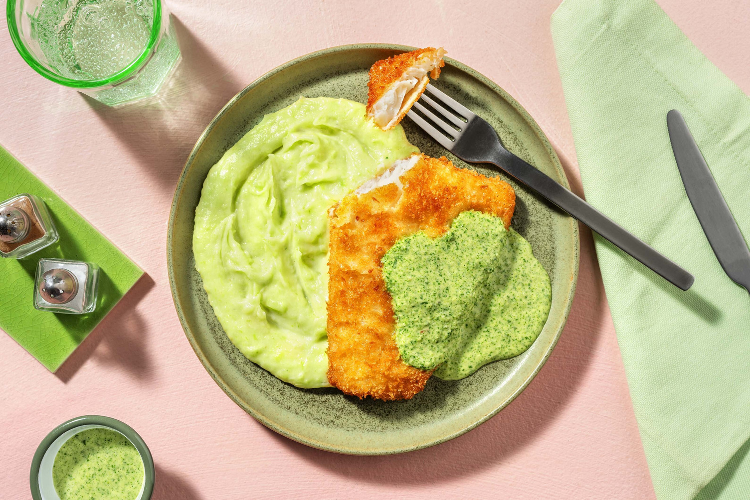 Lieu noir pané & sauce crémeuse à l'oseille