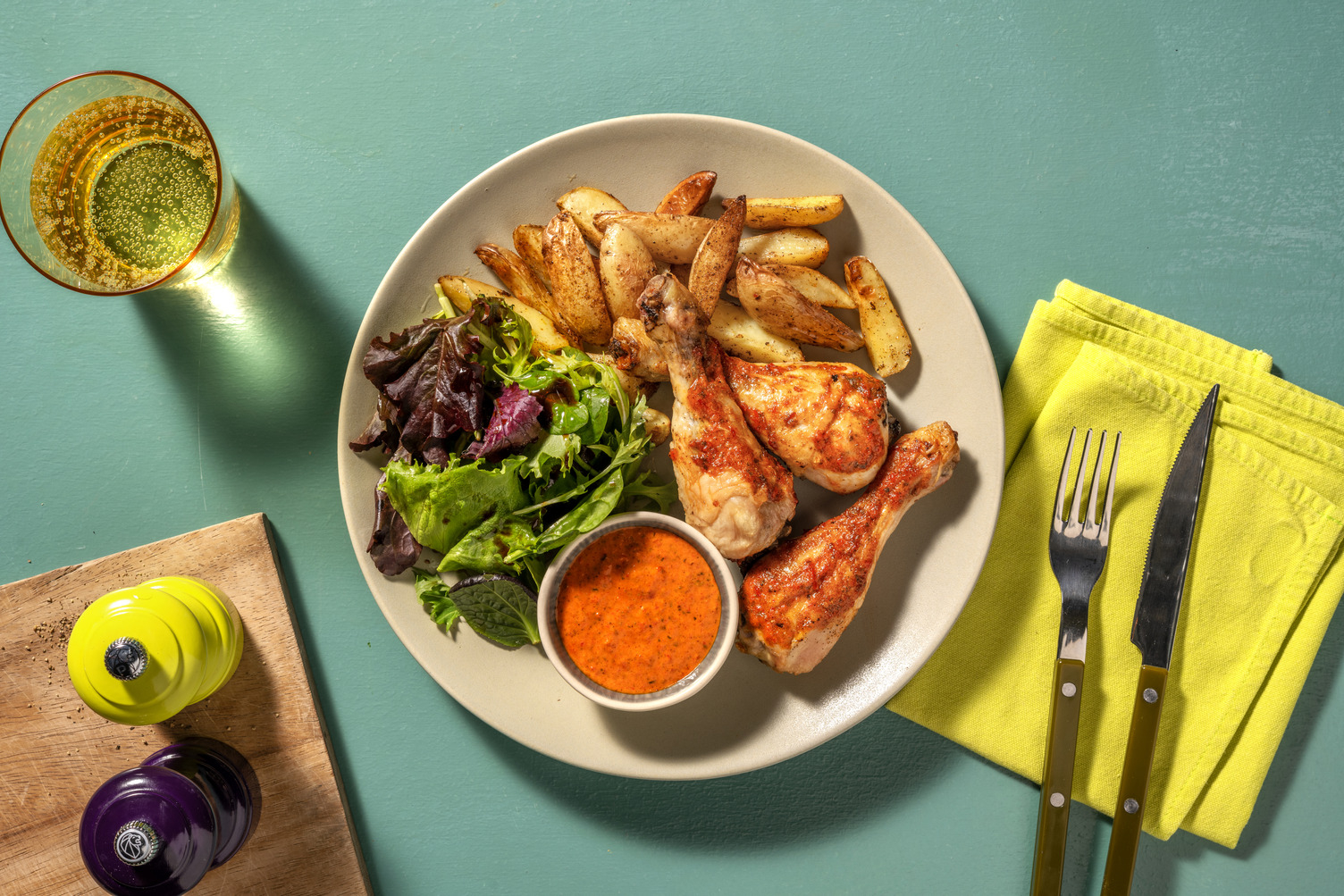 Pilons de poulet sauce piri-piri au poivron