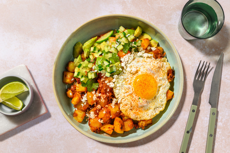 Papas con chorizo & avocat