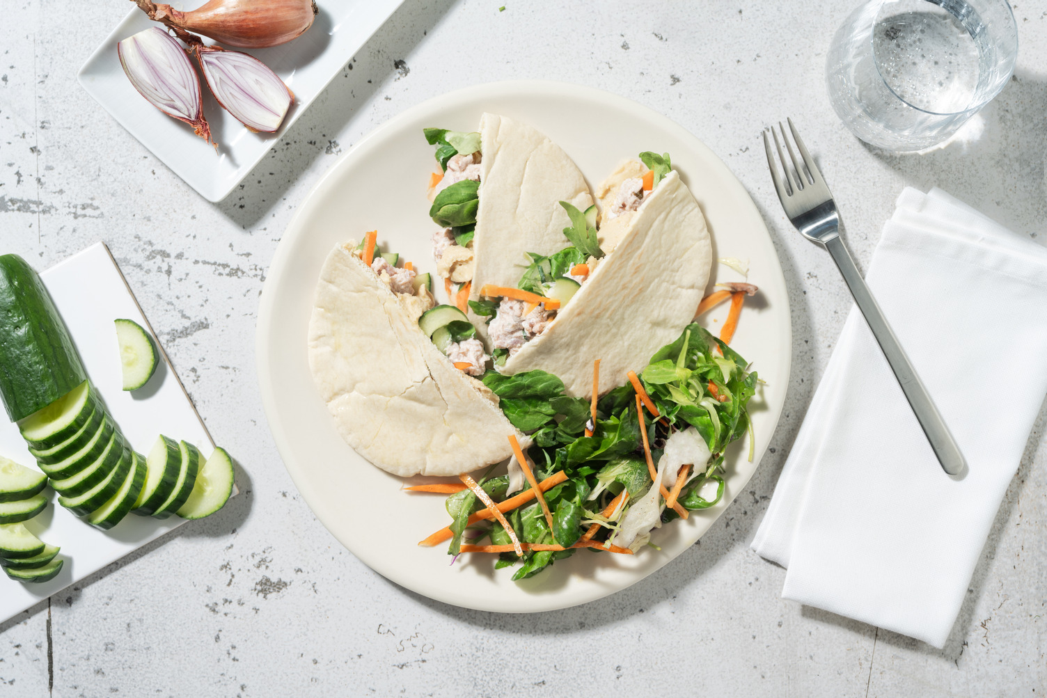 Pitas au thon & houmous 