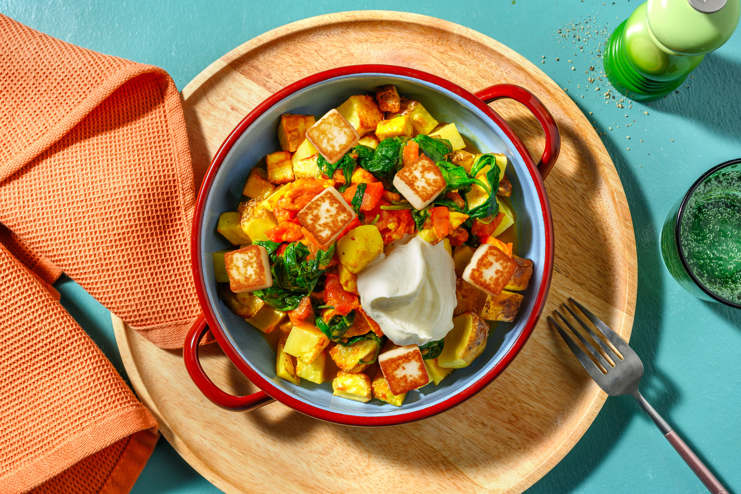 North Indian Style Saag Halloumi