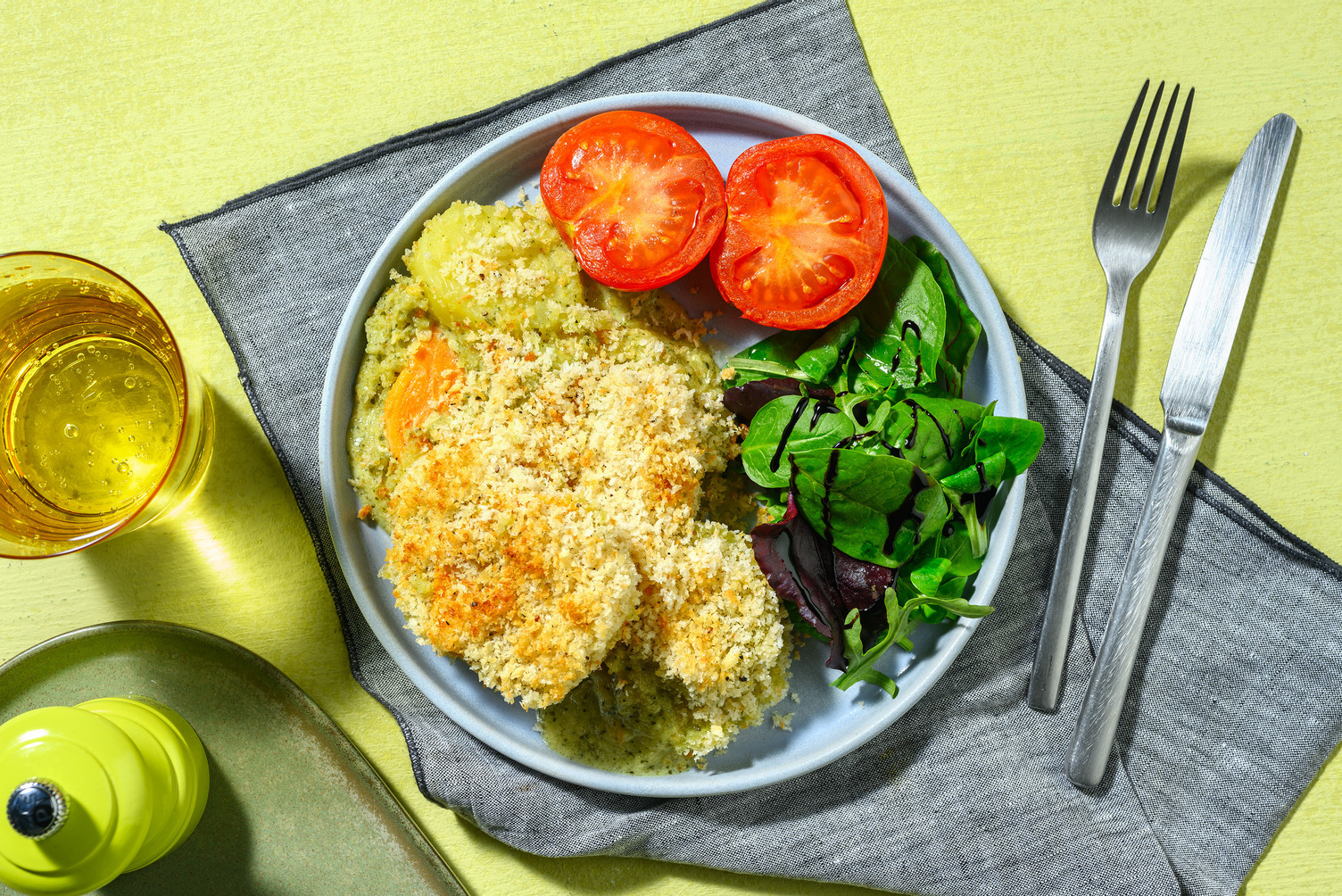 Creamy Pesto and Sweet Potato Gratin