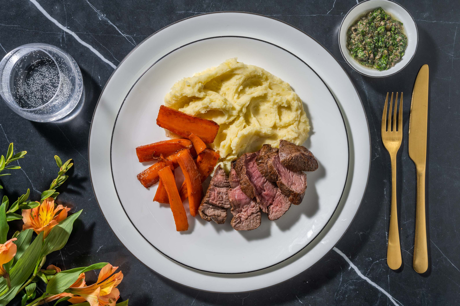 Pavé de bœuf & salsa verde à l'italienne