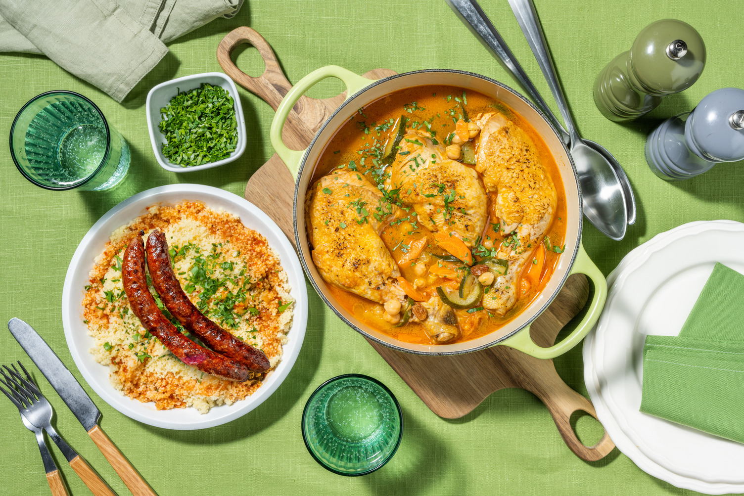 Couscous royal : poulet & merguez de bœuf