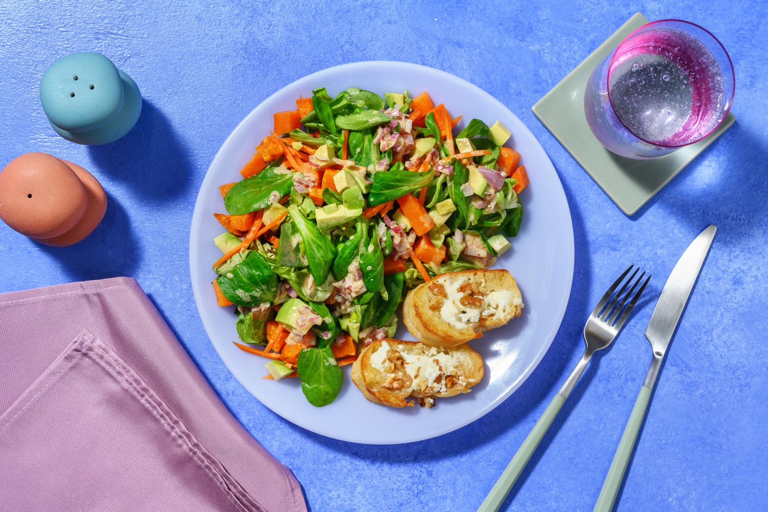 Salade post-fêtes : avocat & patate douce