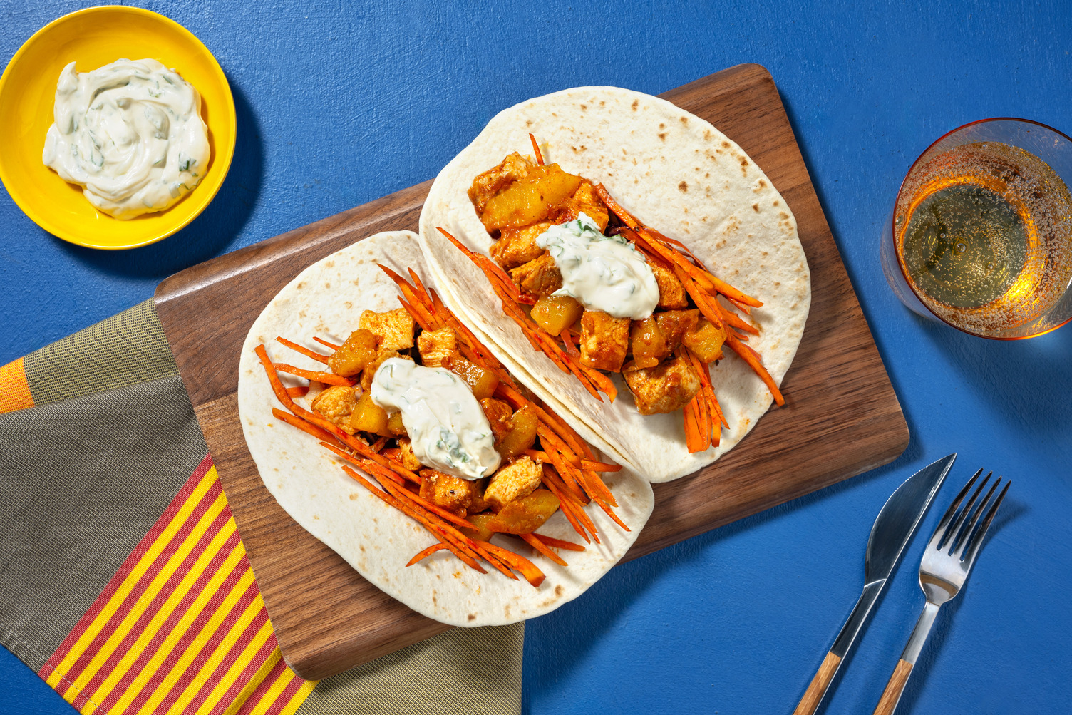 Wraps de poulet & mangue grillés