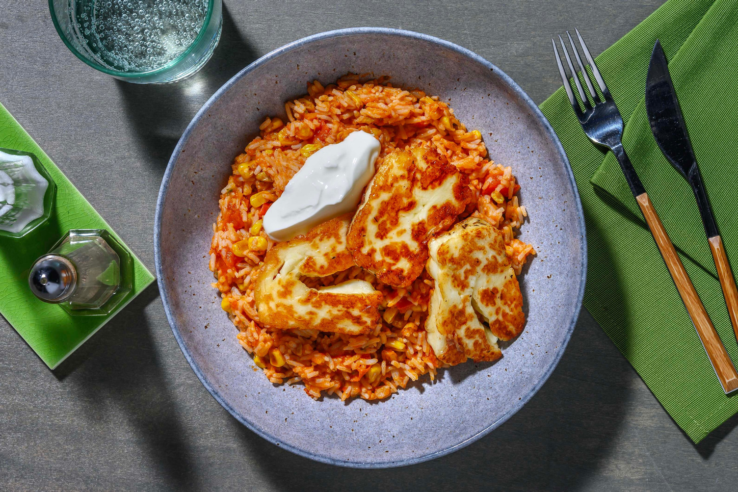 Spiced Honey Lime Chicken and Halloumi