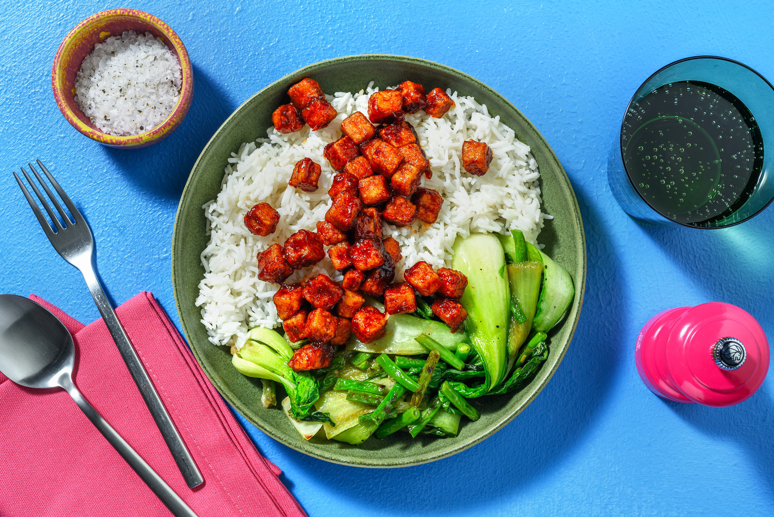 General Tso Inspired Tofu and Jasmine Rice