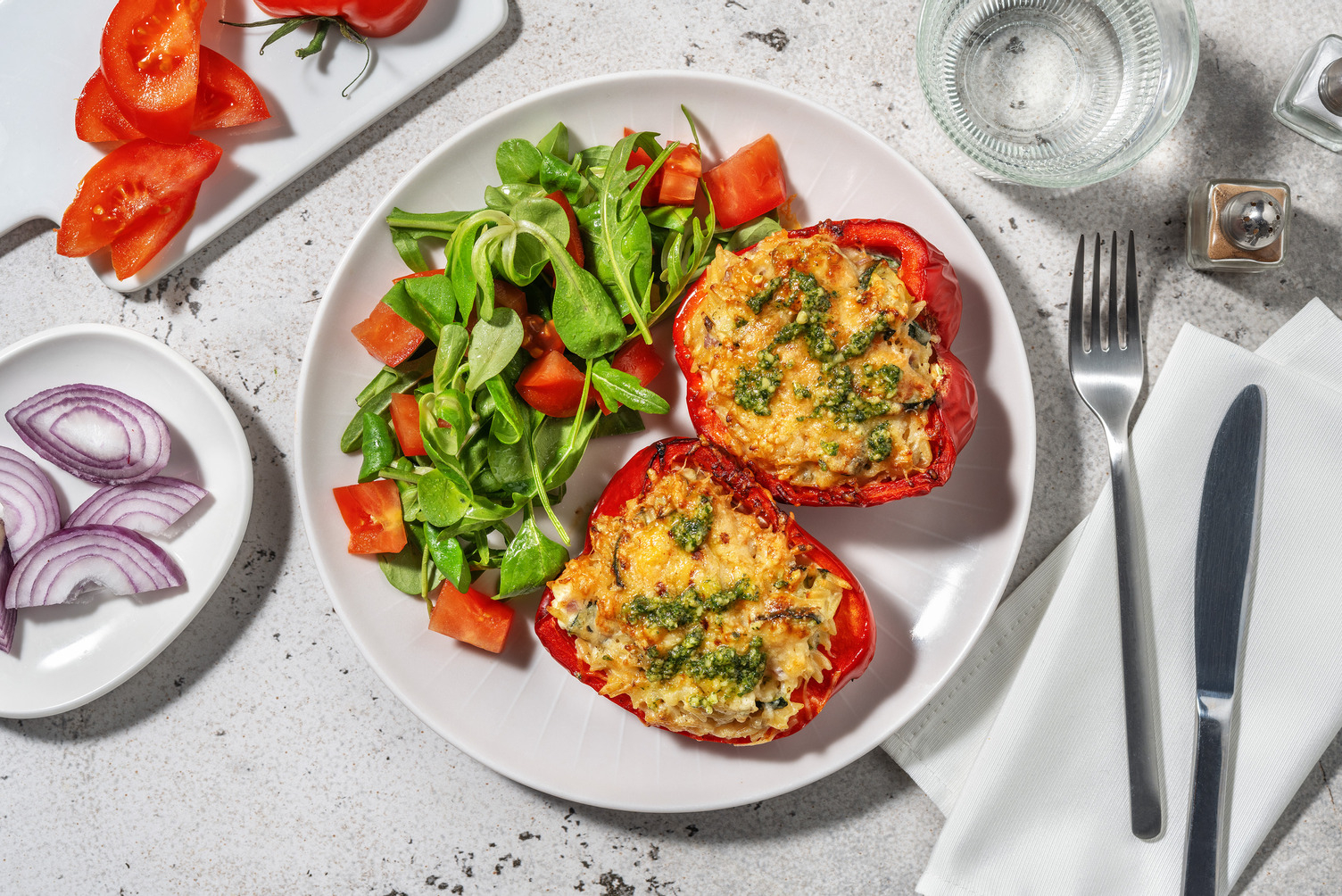 Orzotto-Stuffed Bell Pepper