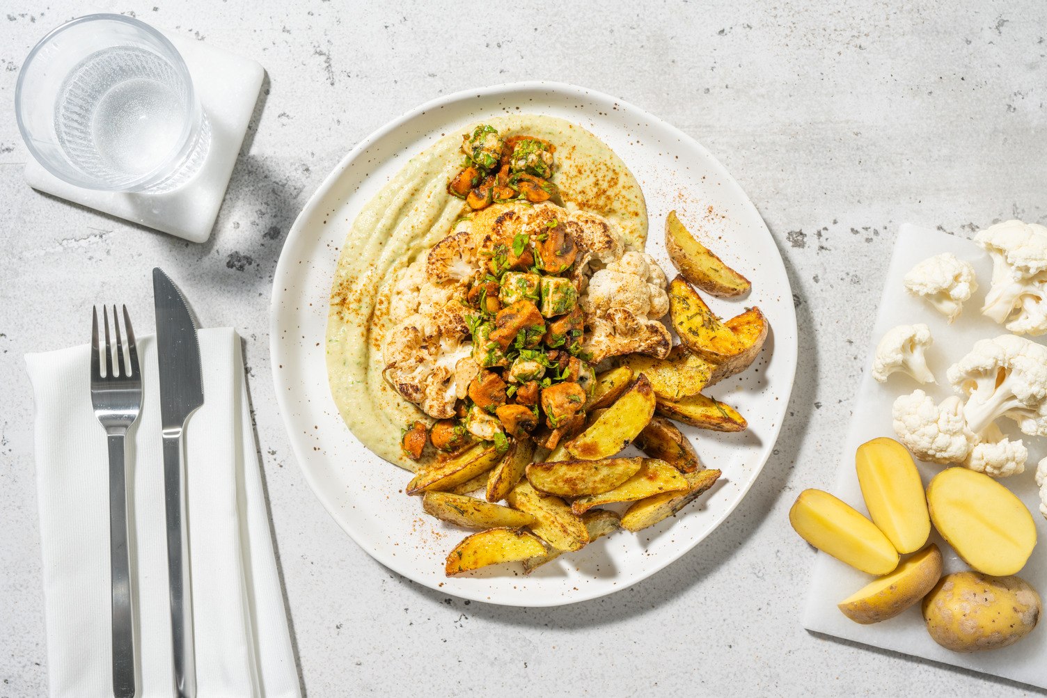 Steak de chou-fleur au fromage bleu 