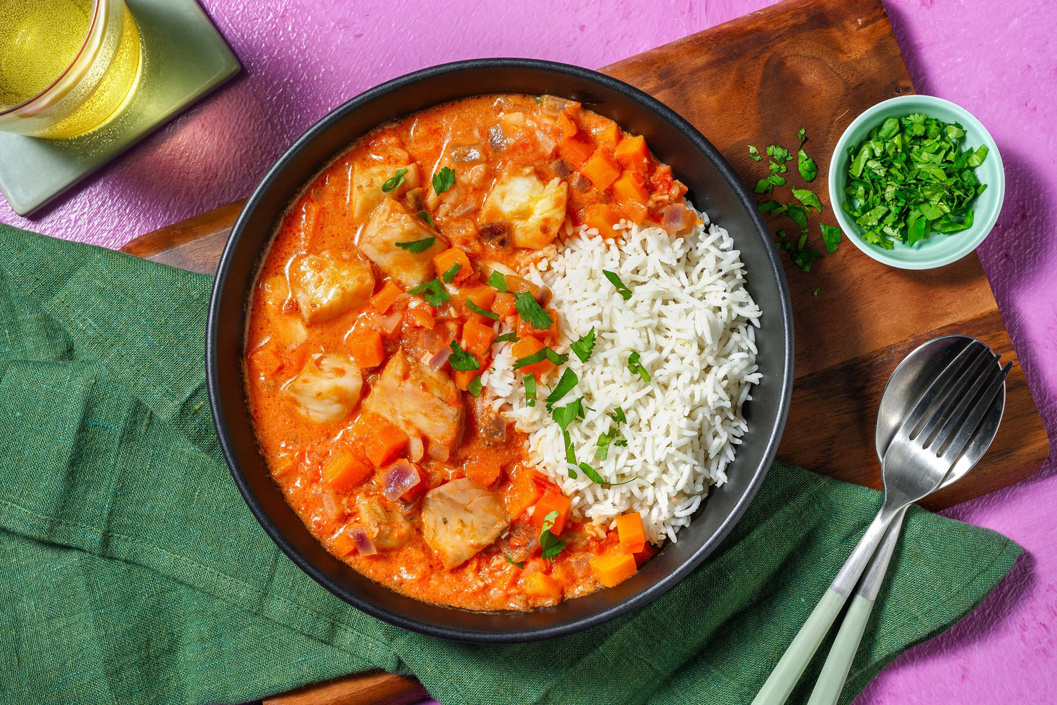 Braziliaanse visstoof met kabeljauw en rijst