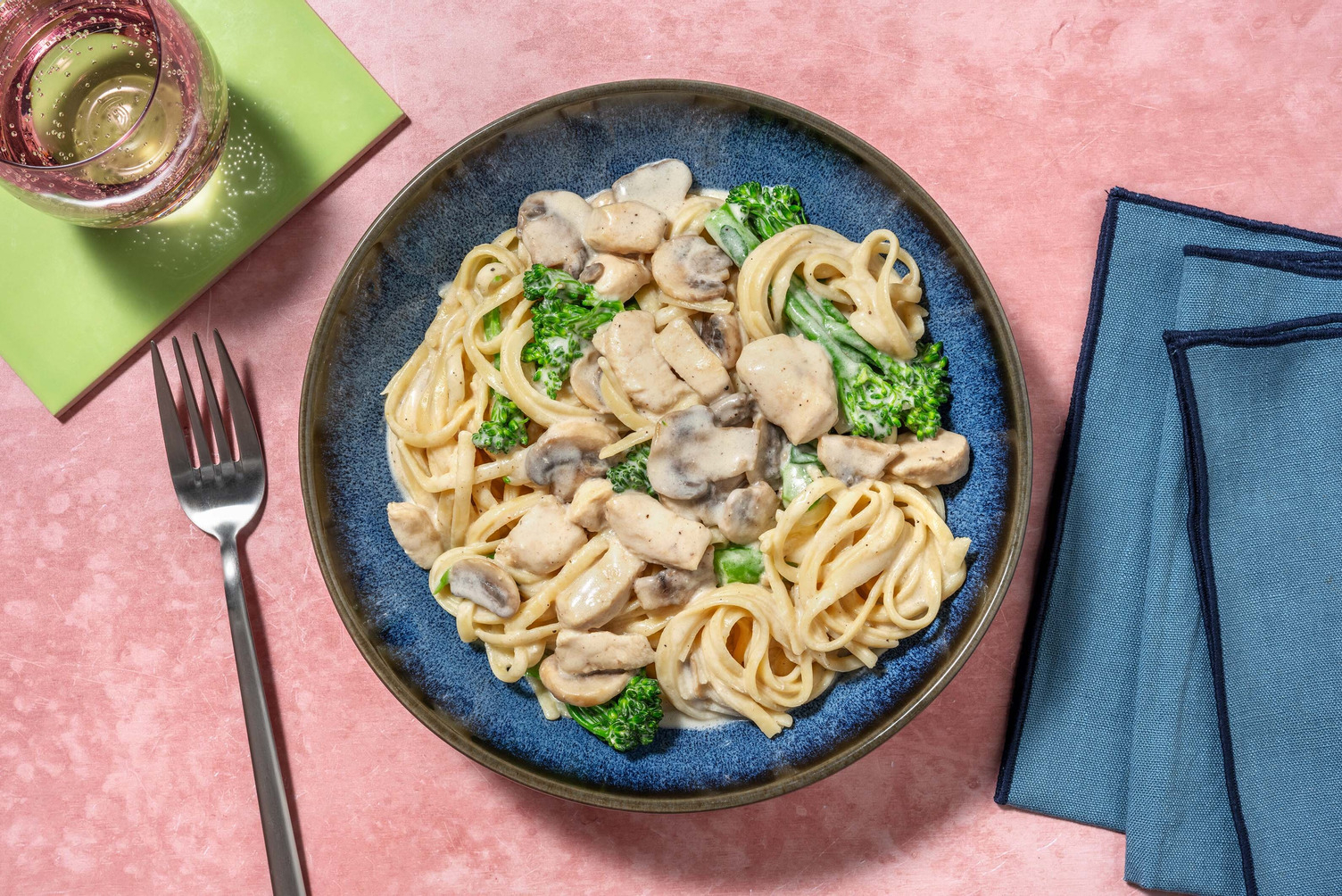 Presto Chicken, Bacon and Mushroom Linguine