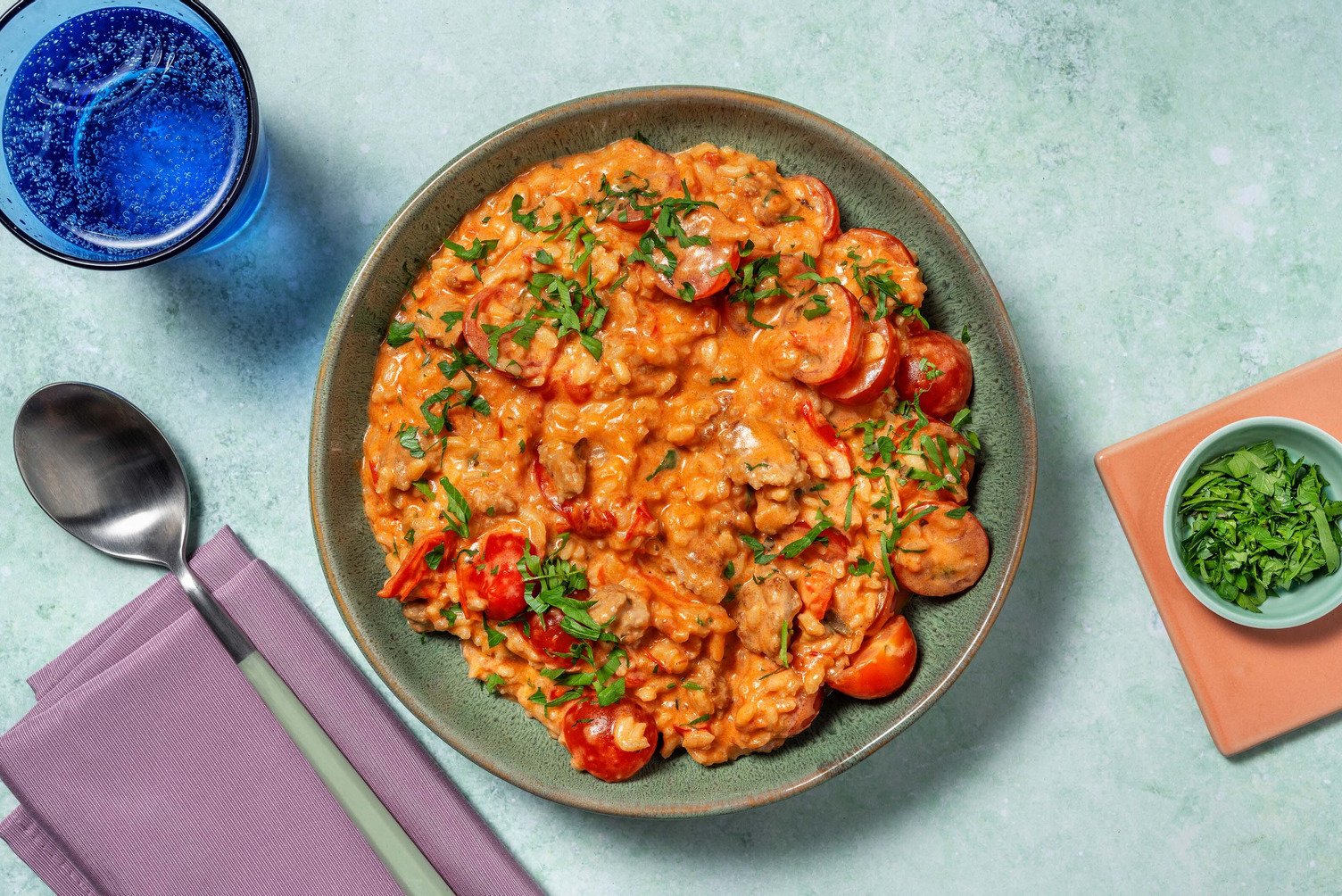 Tomatenrisotto met Brandt & Levie worst