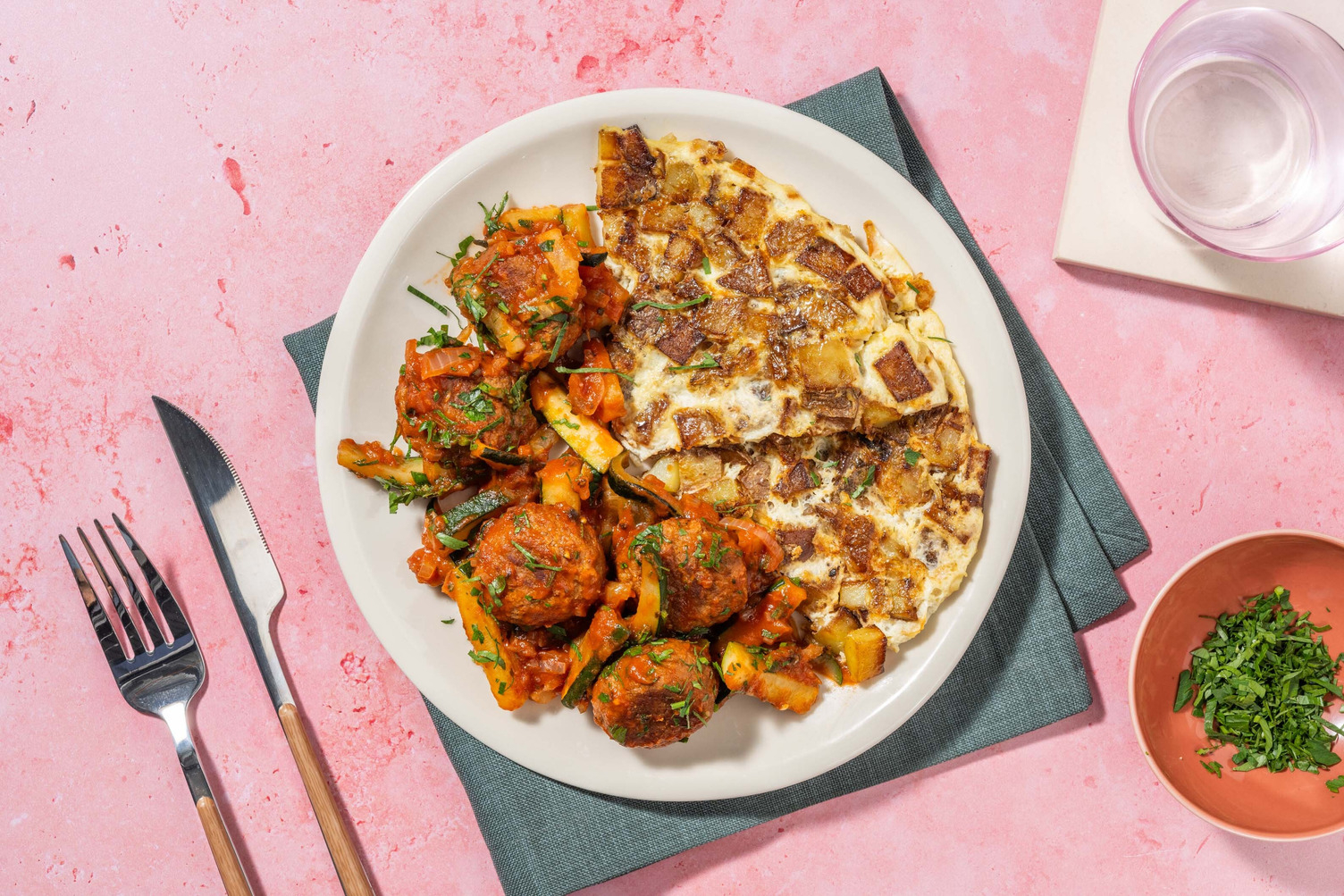 Spaanse omelet met vegetarische balletjes