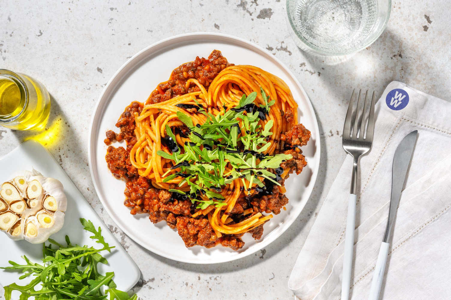 Beef and Lentil Linguine Bolognese 