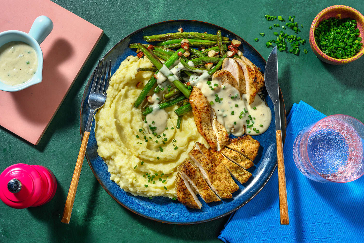 Pan-fried garlic herb chicken