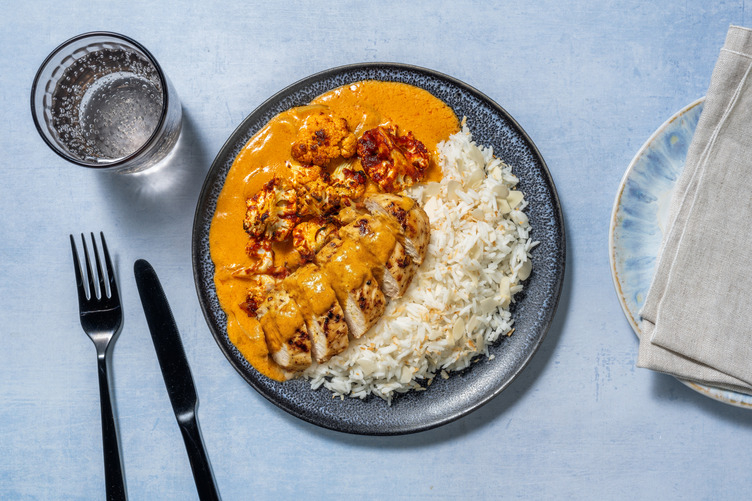 Scharfer Sriracha-Blumenkohl mit extra Bio-Hähnchen