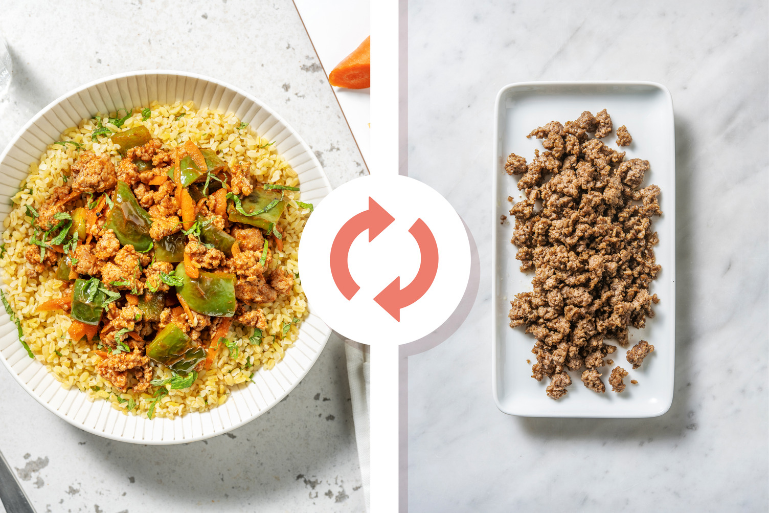 Cajun Beef on Mint Bulgur