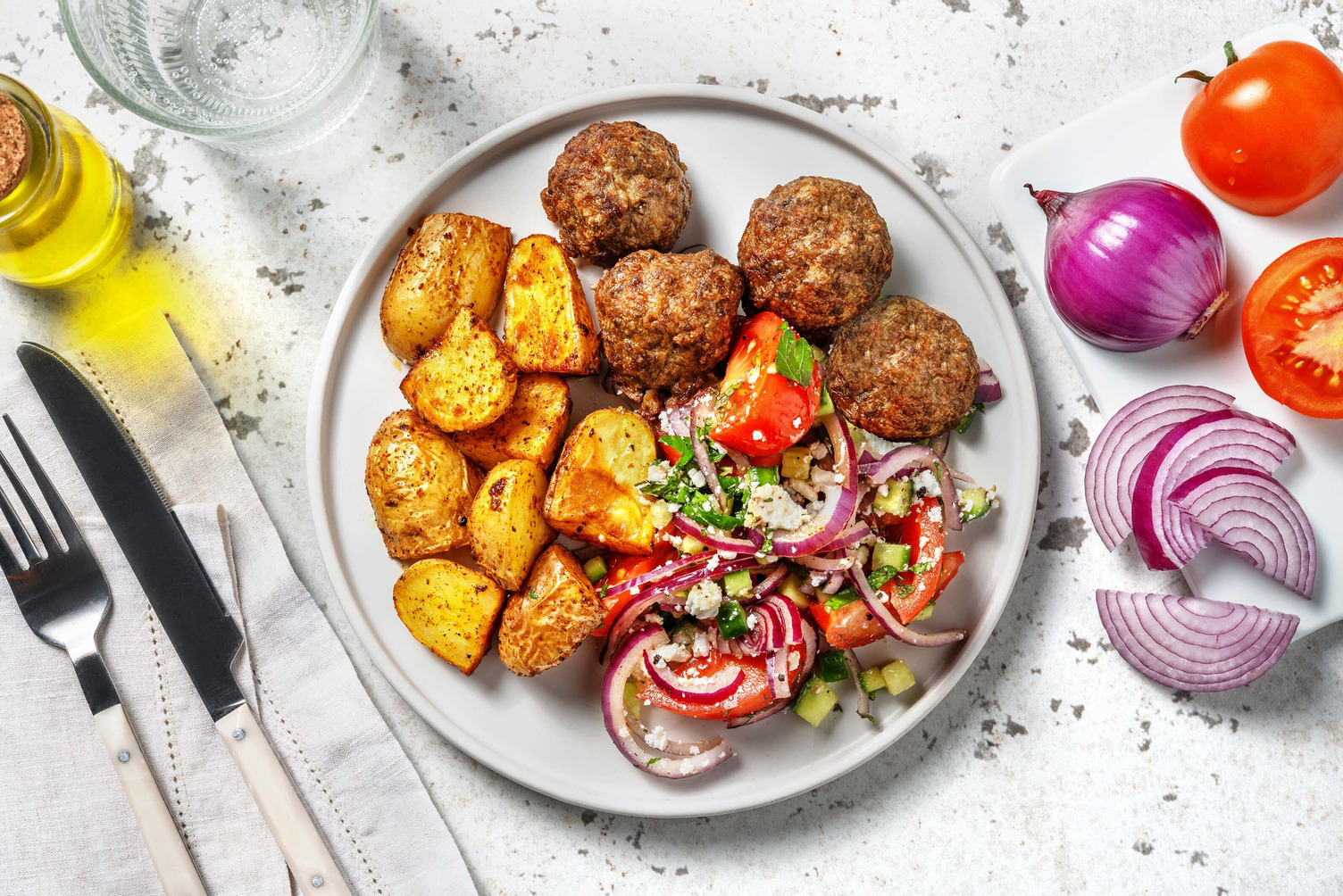 Boulettes de bœuf à l'espagnole et grenailles