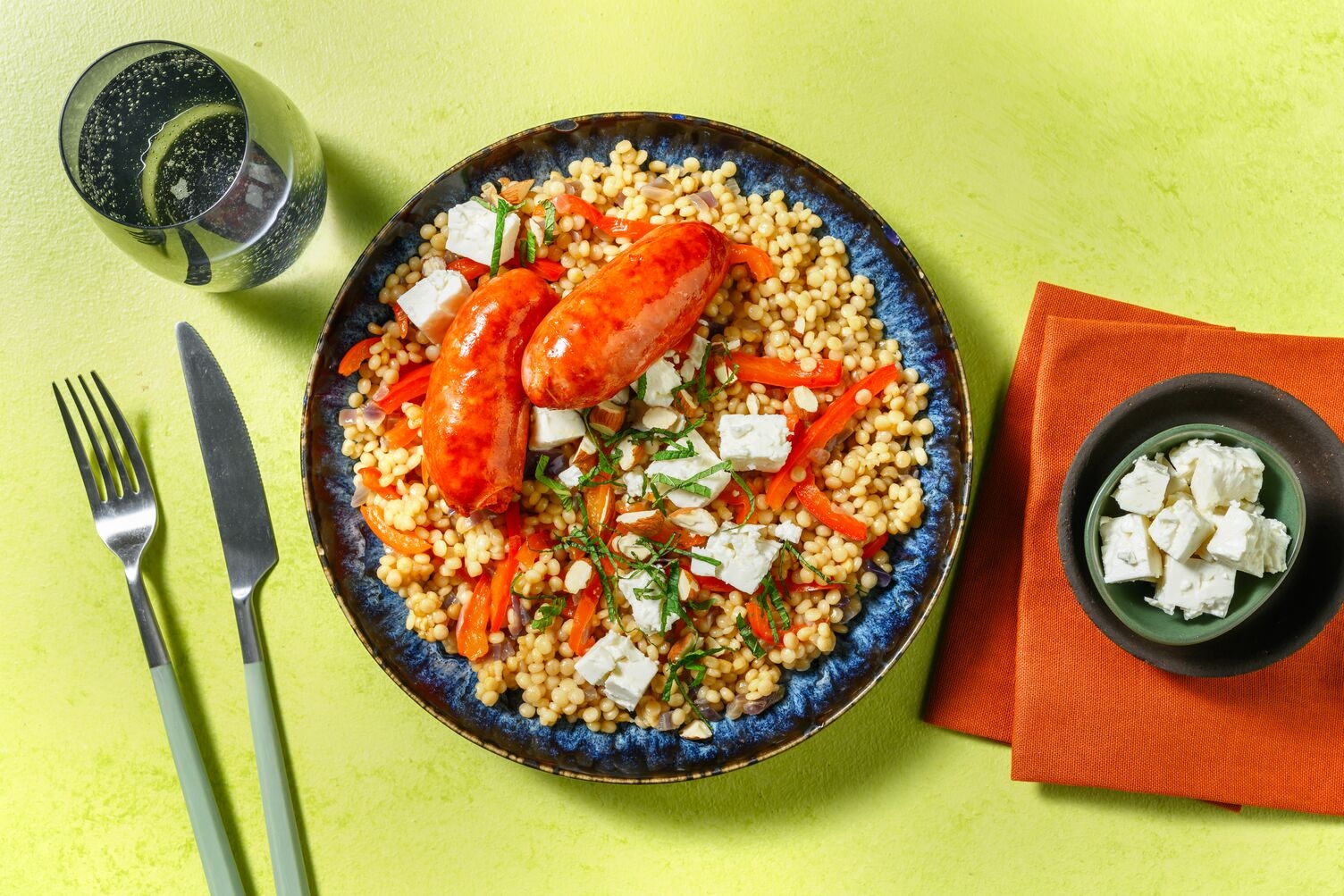 Kipworstjes met feta
