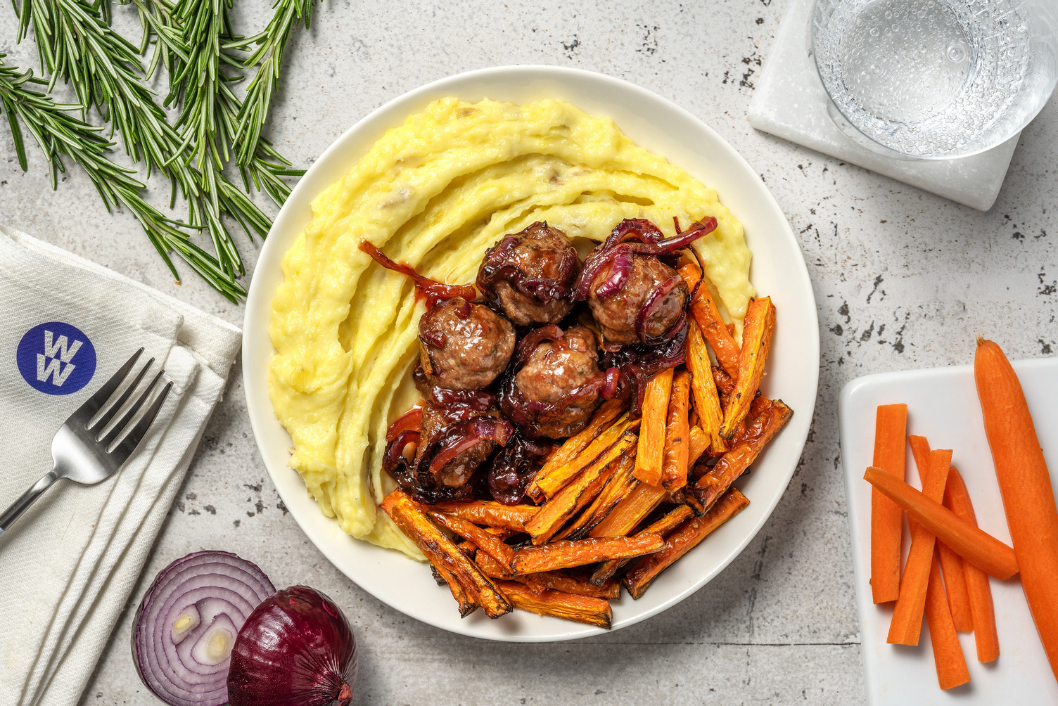 Rosemary Lamb Meatballs and Mash