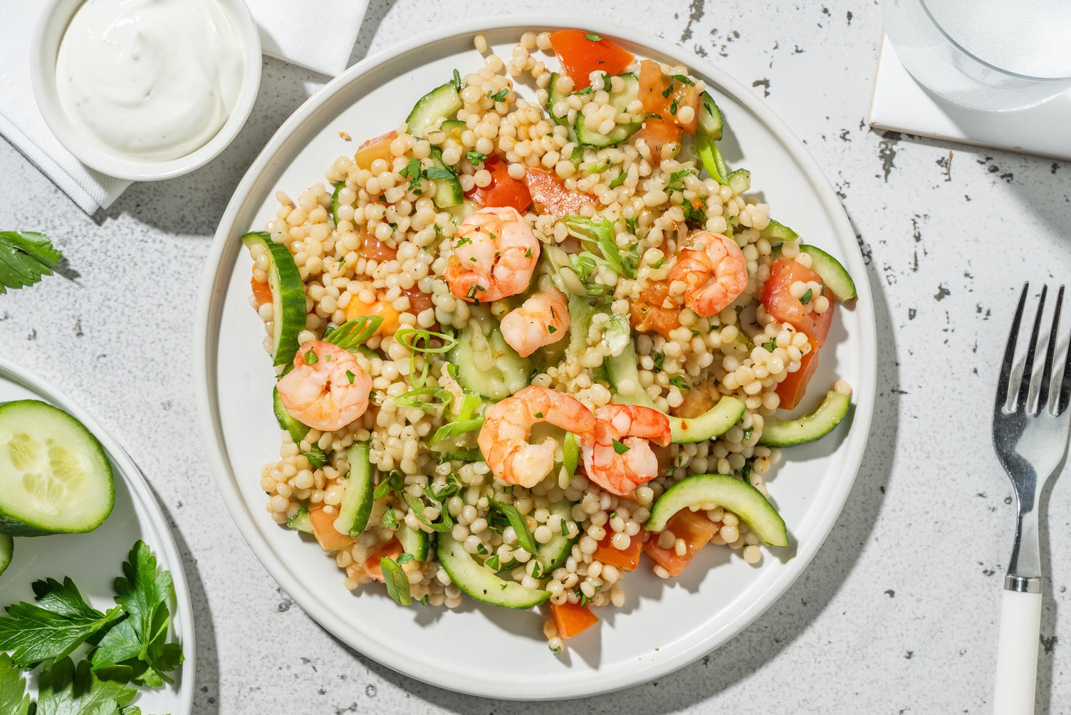 One-Pot: Garnelen-Perlencouscous-Salat