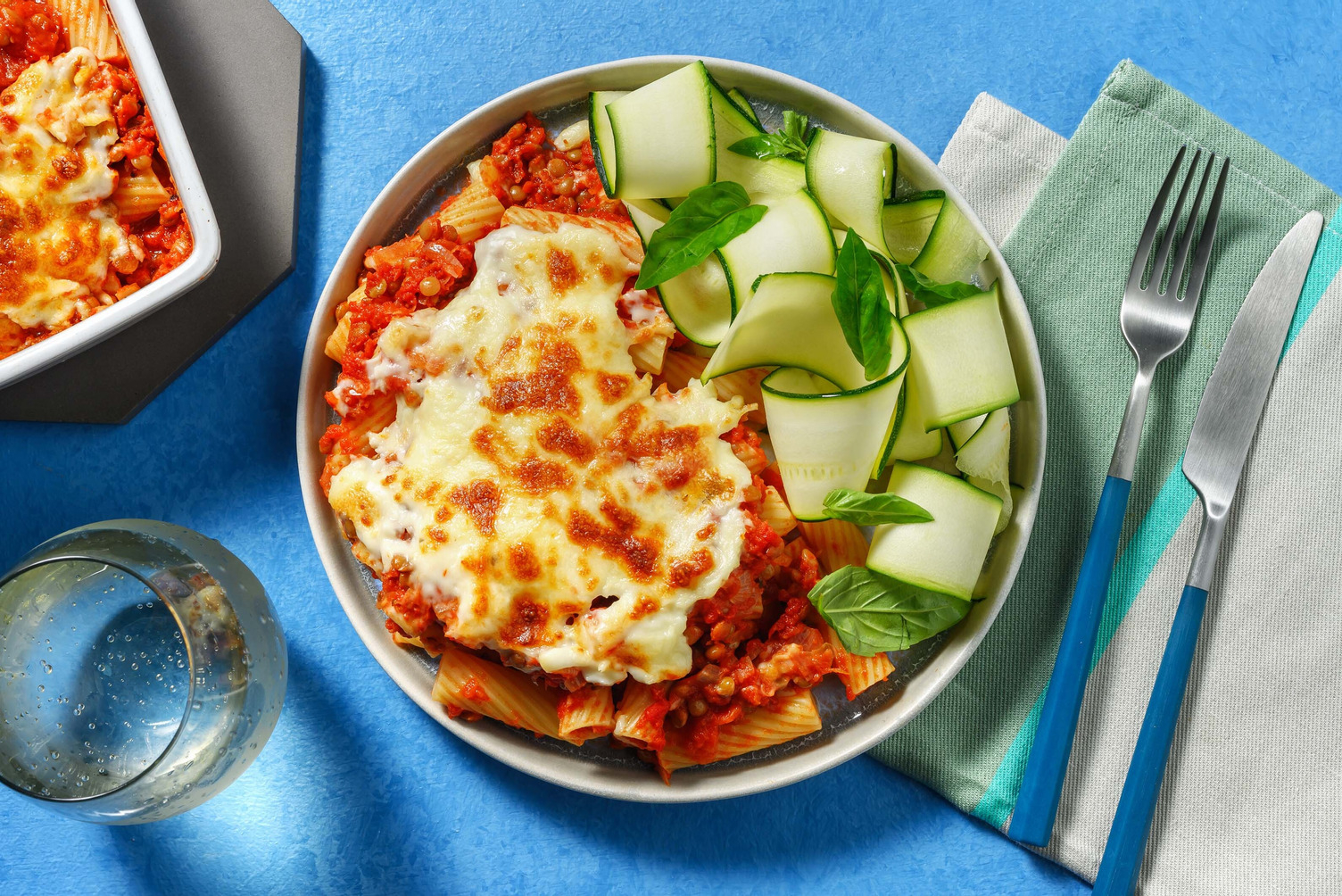 Gratineret linsepasta