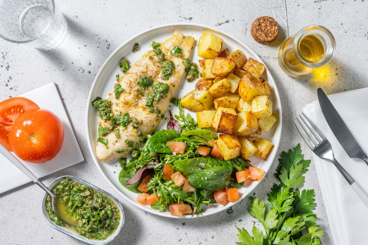 Zesty Baked Basa and Salsa Verde