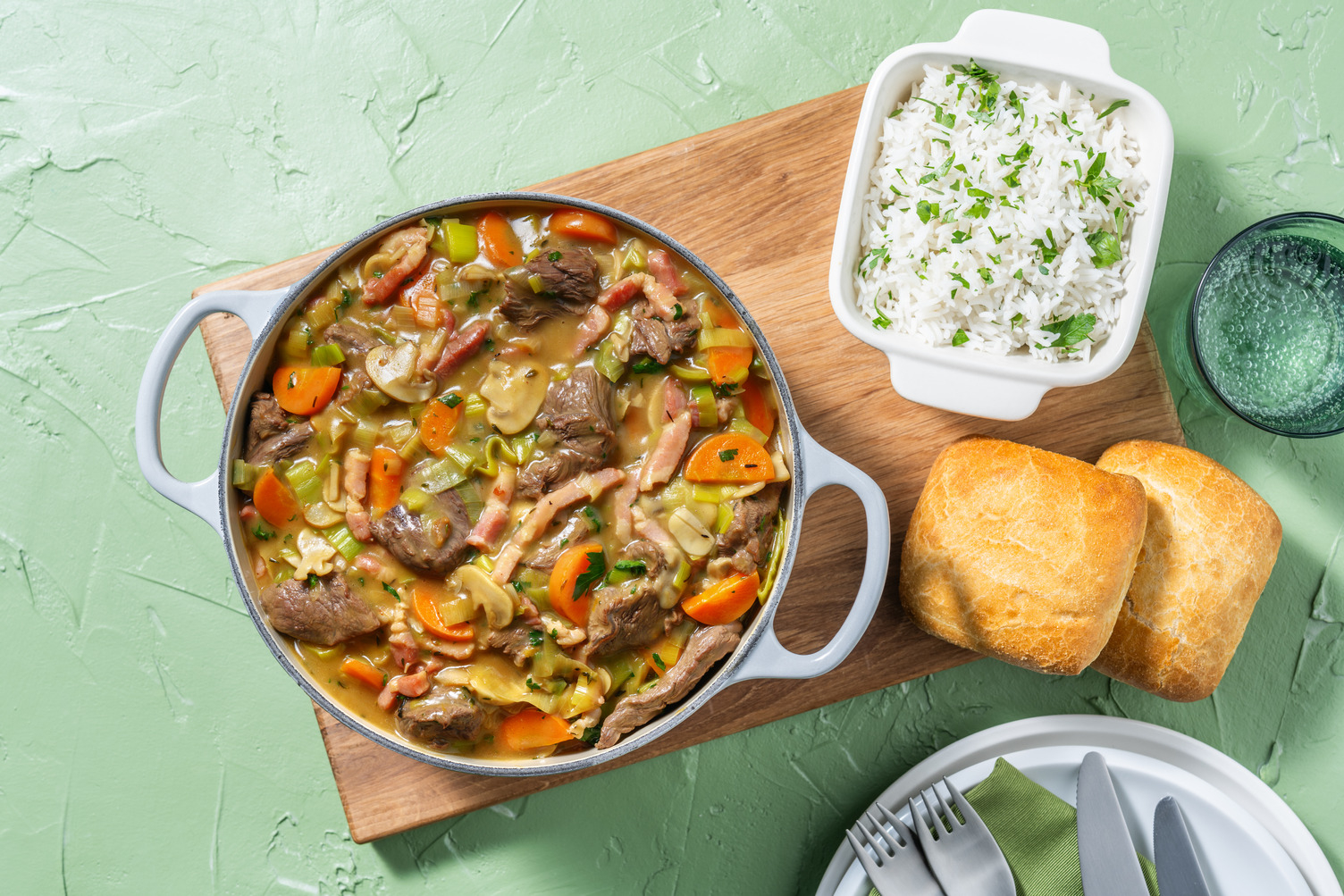 Blanquette de veau gourmande aux lardons