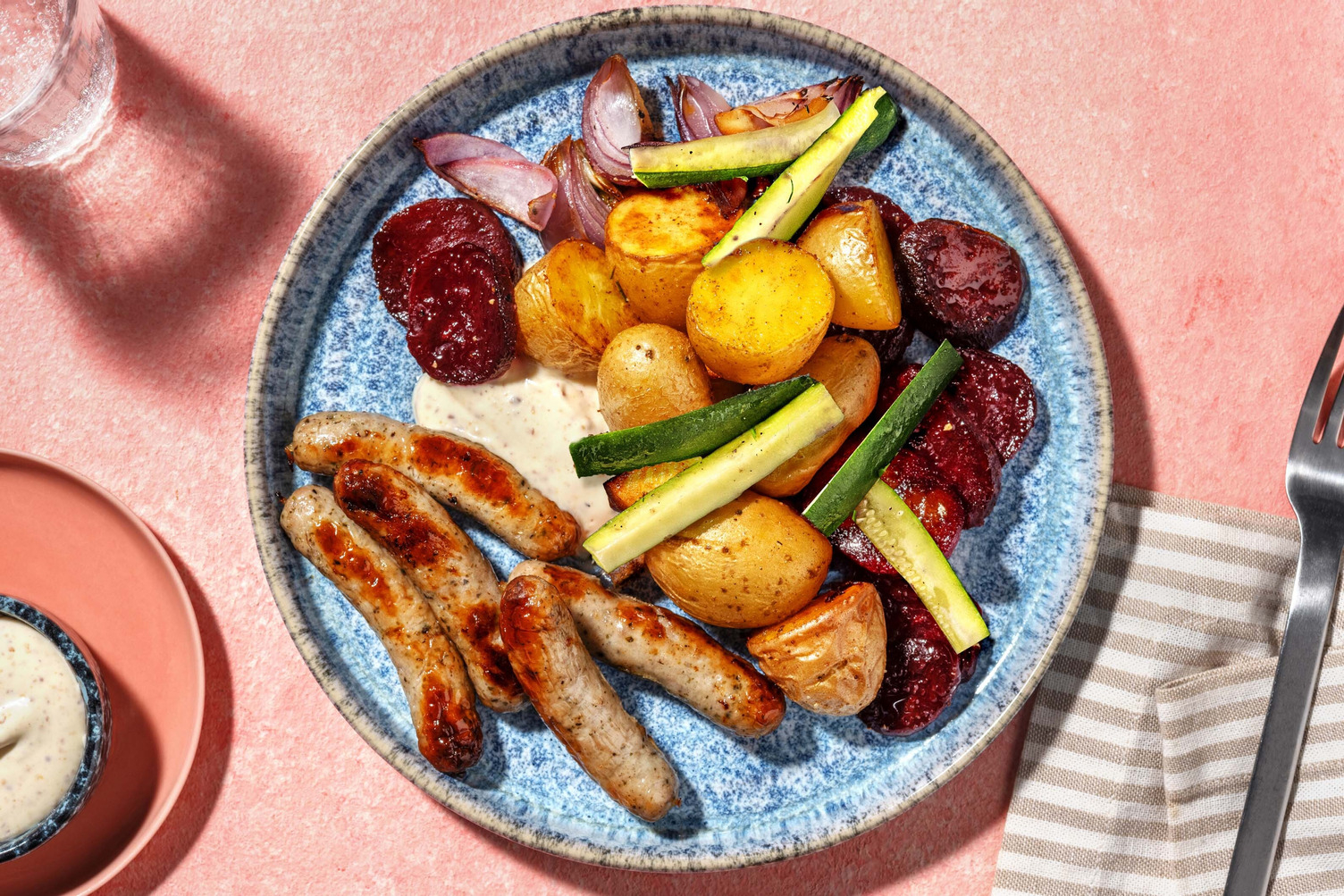 Nürnberger Würstchen mit Ofengemüse