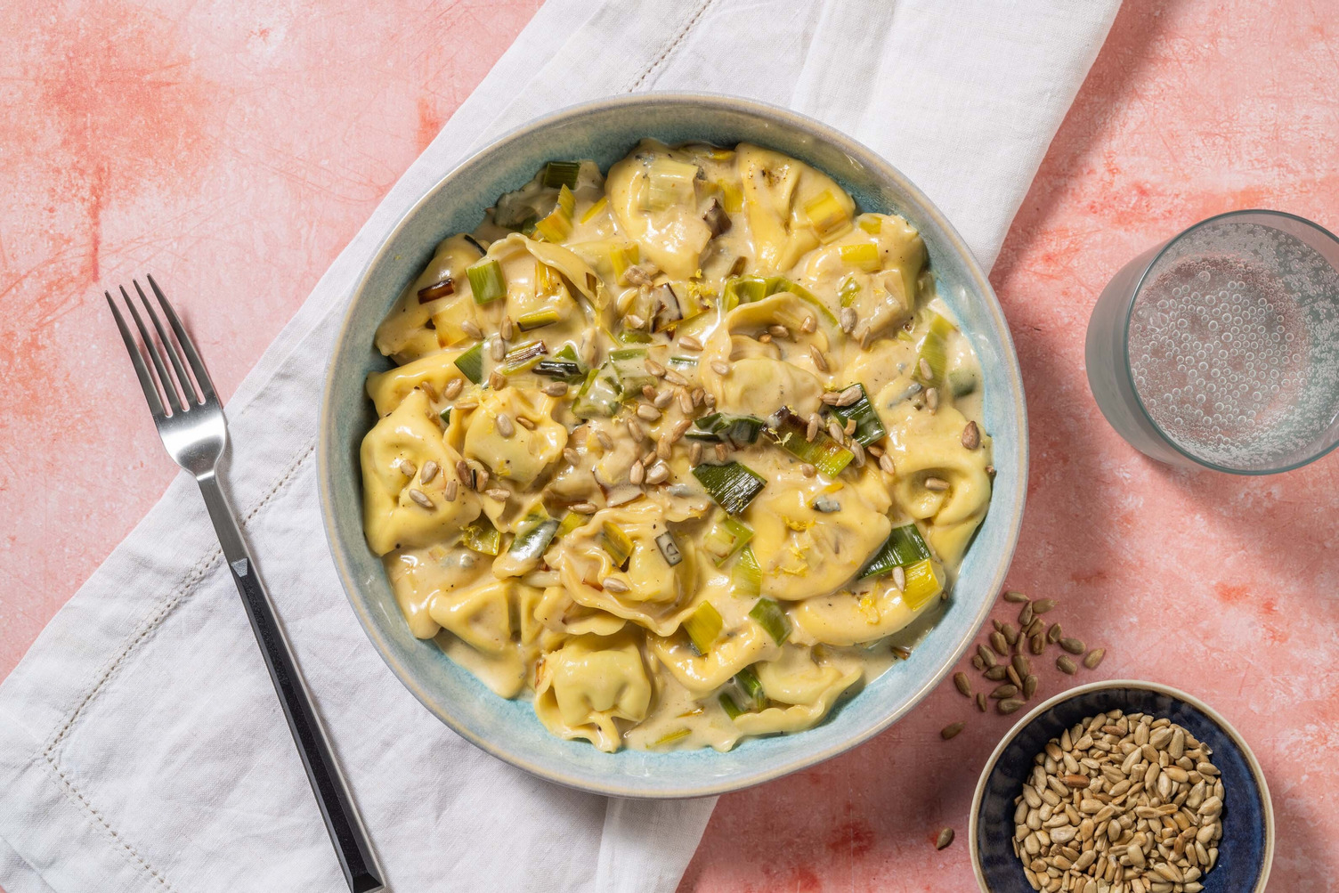 Tortellini in Blauschimmel-Sahne-Soße