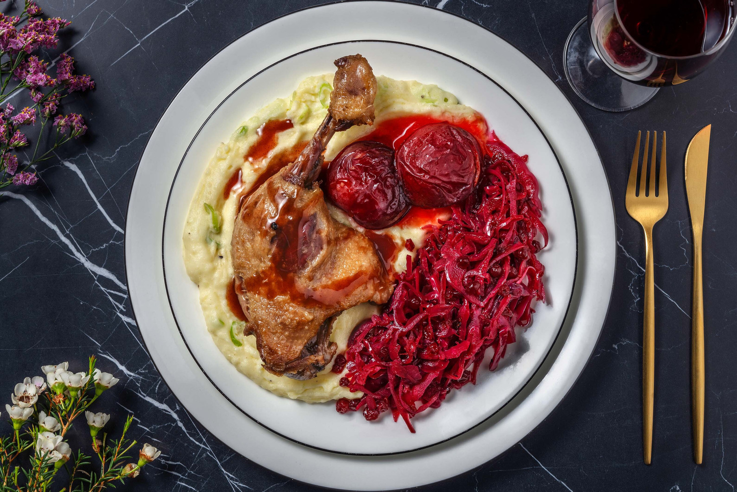 Confit Duck Leg and Spring Onion Mash