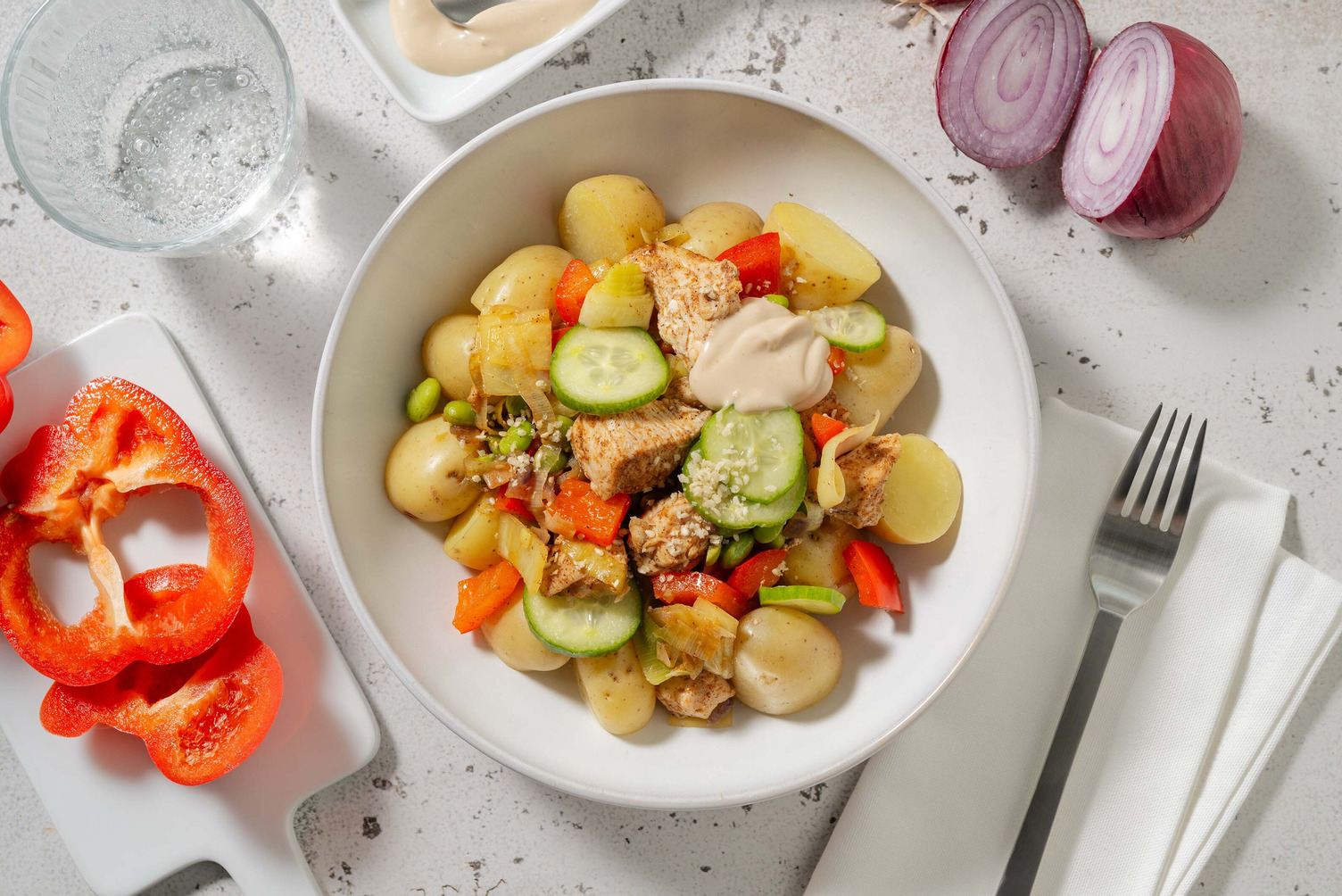 Bowl de dinde et légumes asiatiques