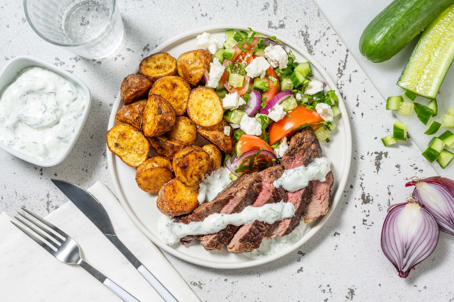Biefstuk met patatjes uit de oven