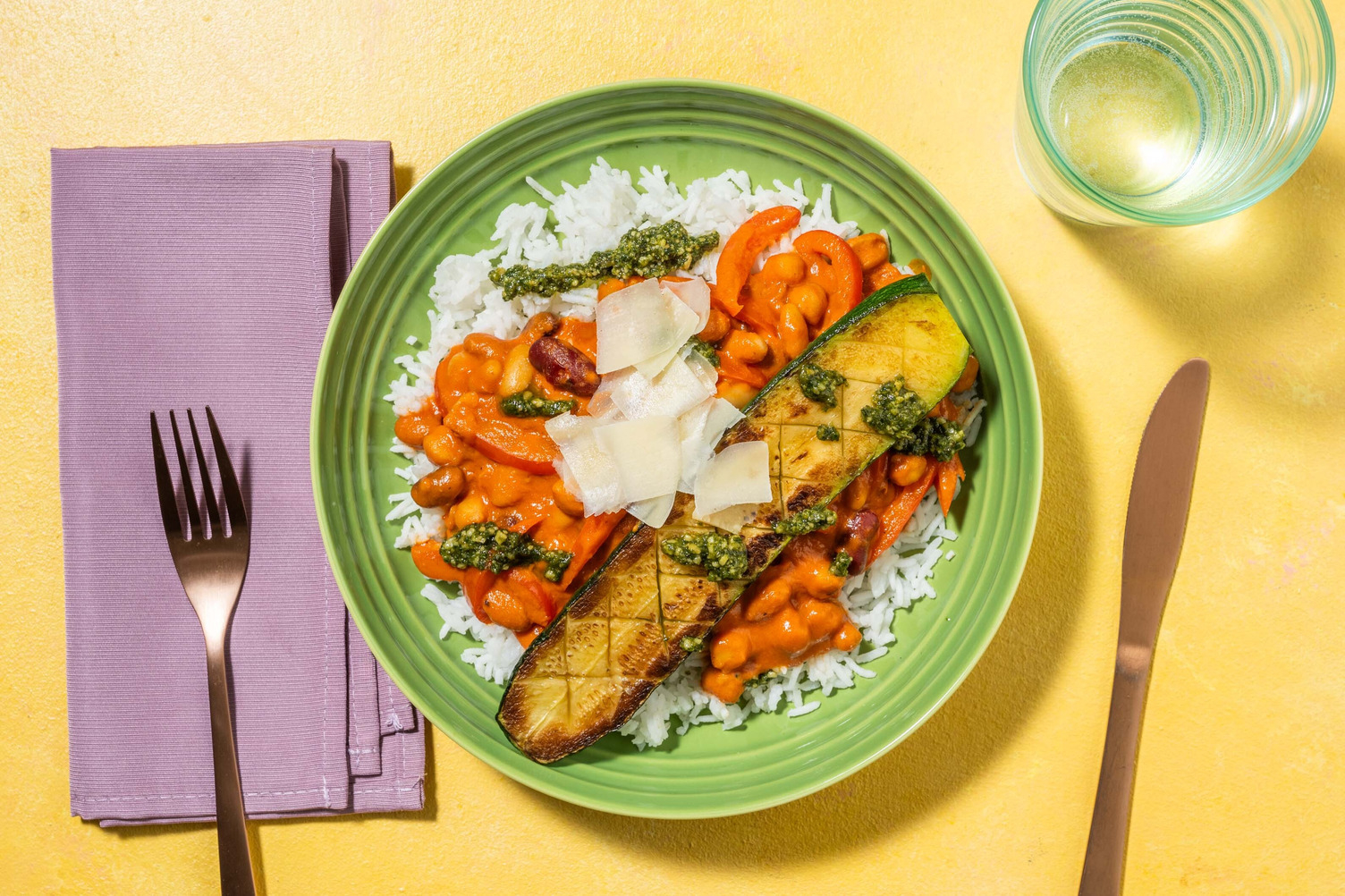 Mijoté crémeux de tomate aux haricots en grain et riz