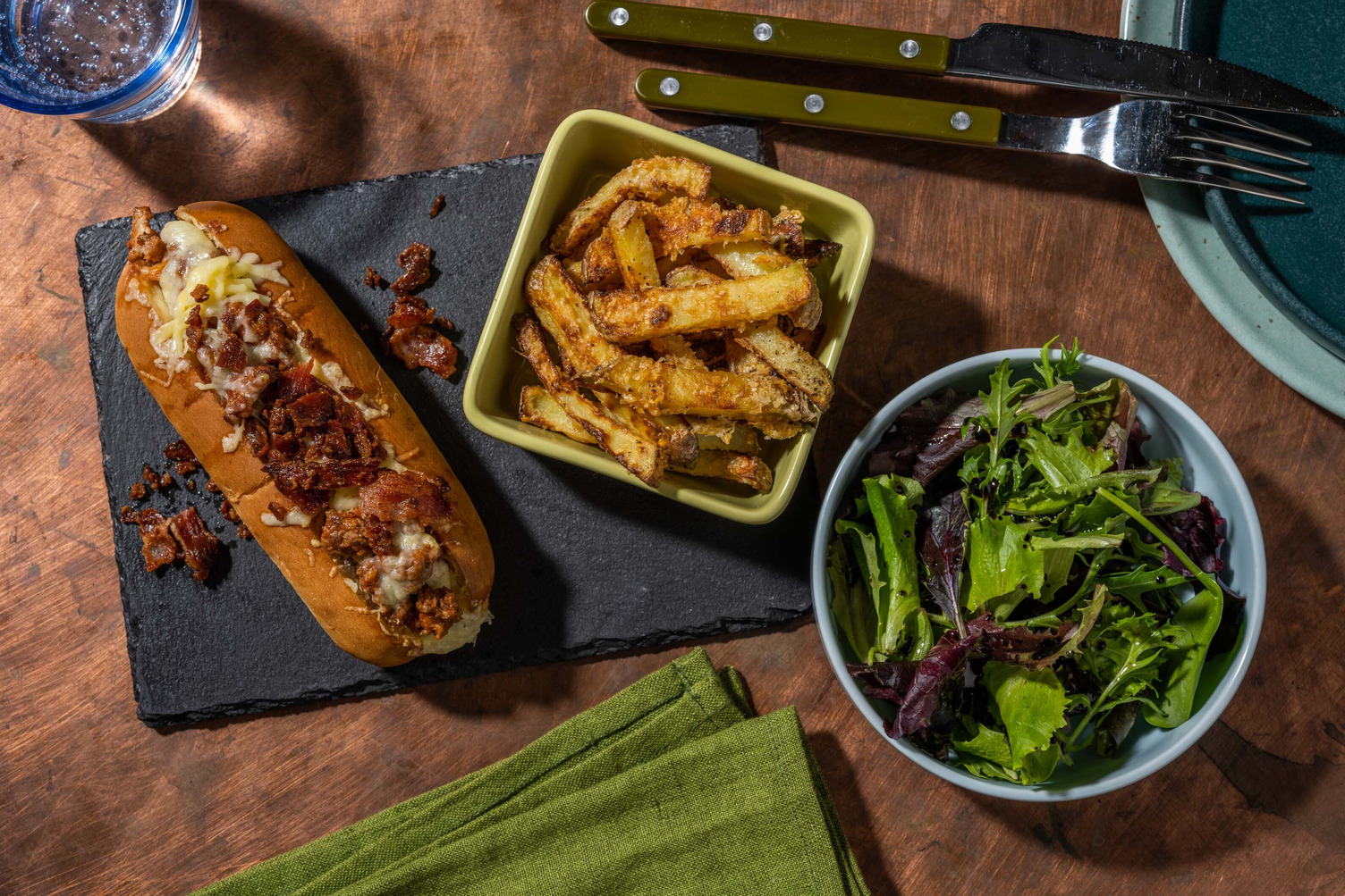 Cajun Spiced Beef Chilli in a Brioche Bun