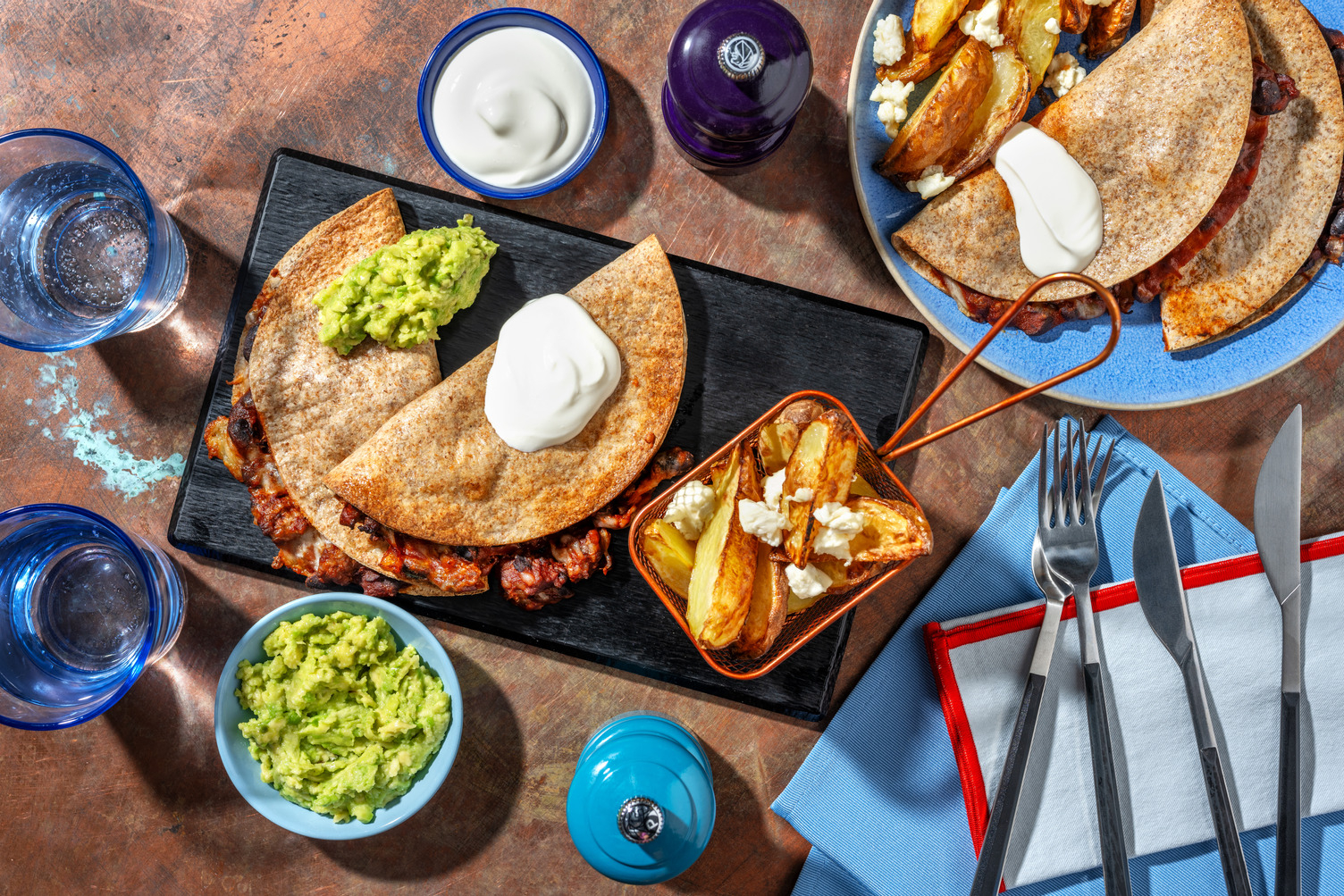 Mexican Style Beef and Bean Quesadillas