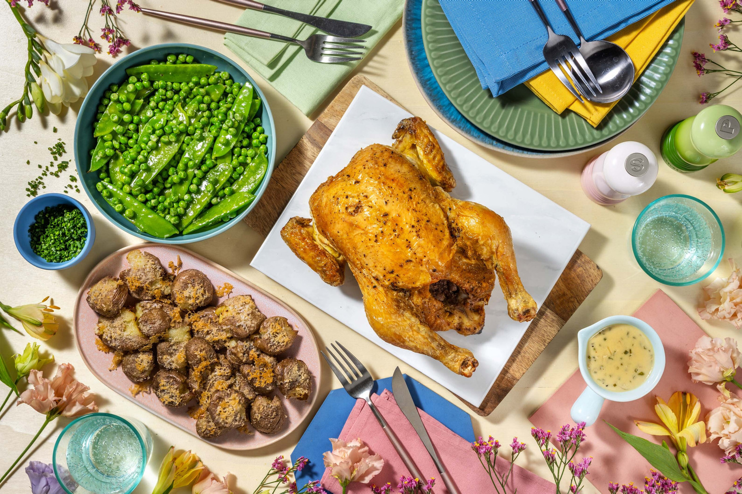 Mother's Day Truffled Roast Chicken and Creamy Chive Sauce