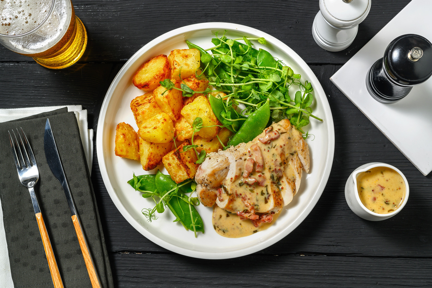 Duck Leg Confit in Creamy Chive Sauce