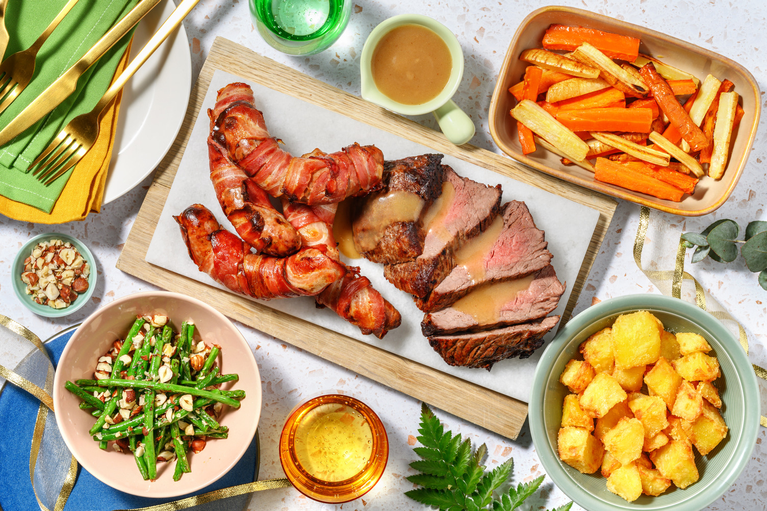 Christmas Roast Beef and Big Pigs in Blankets