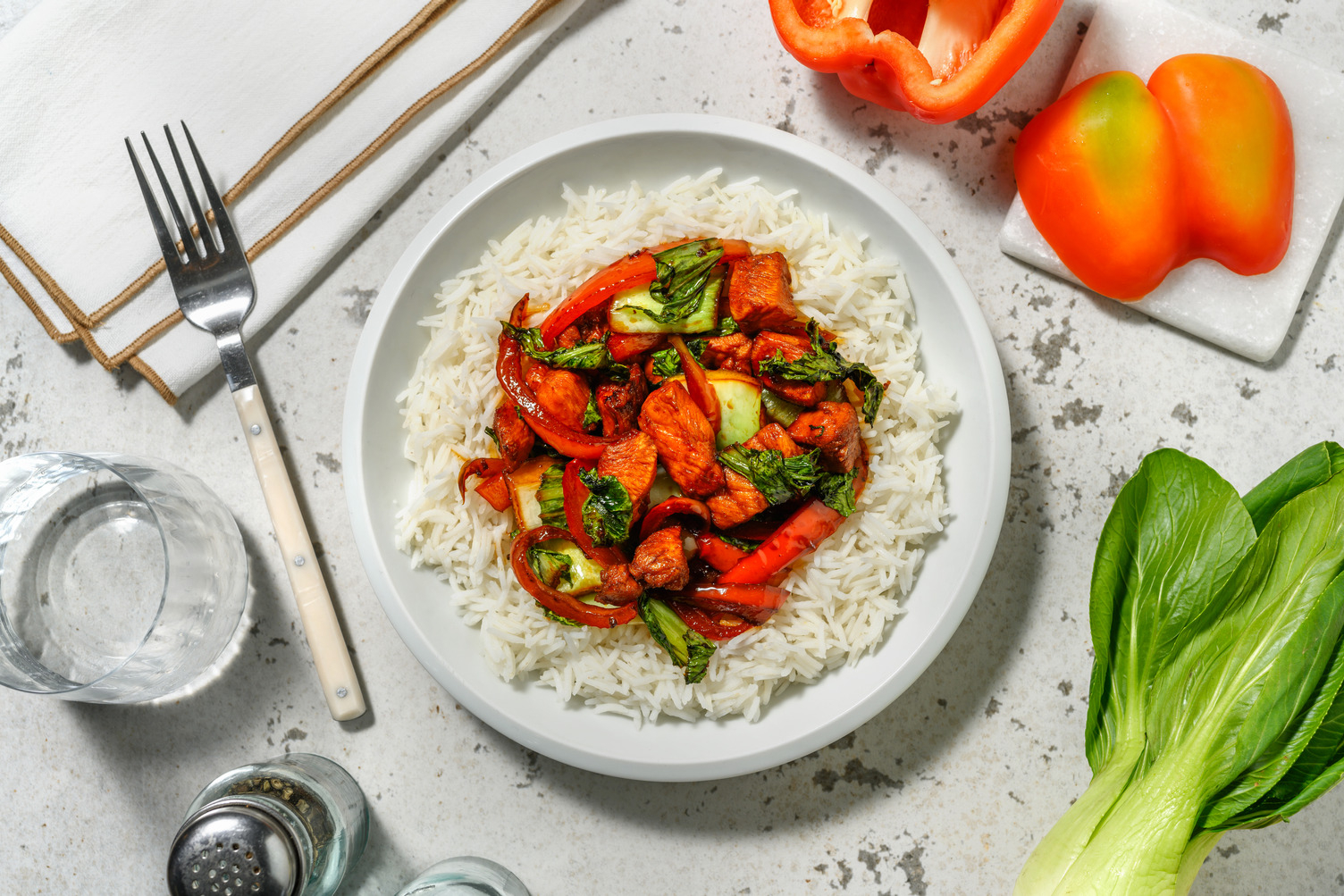 Émincés de cuisse de poulet laqués