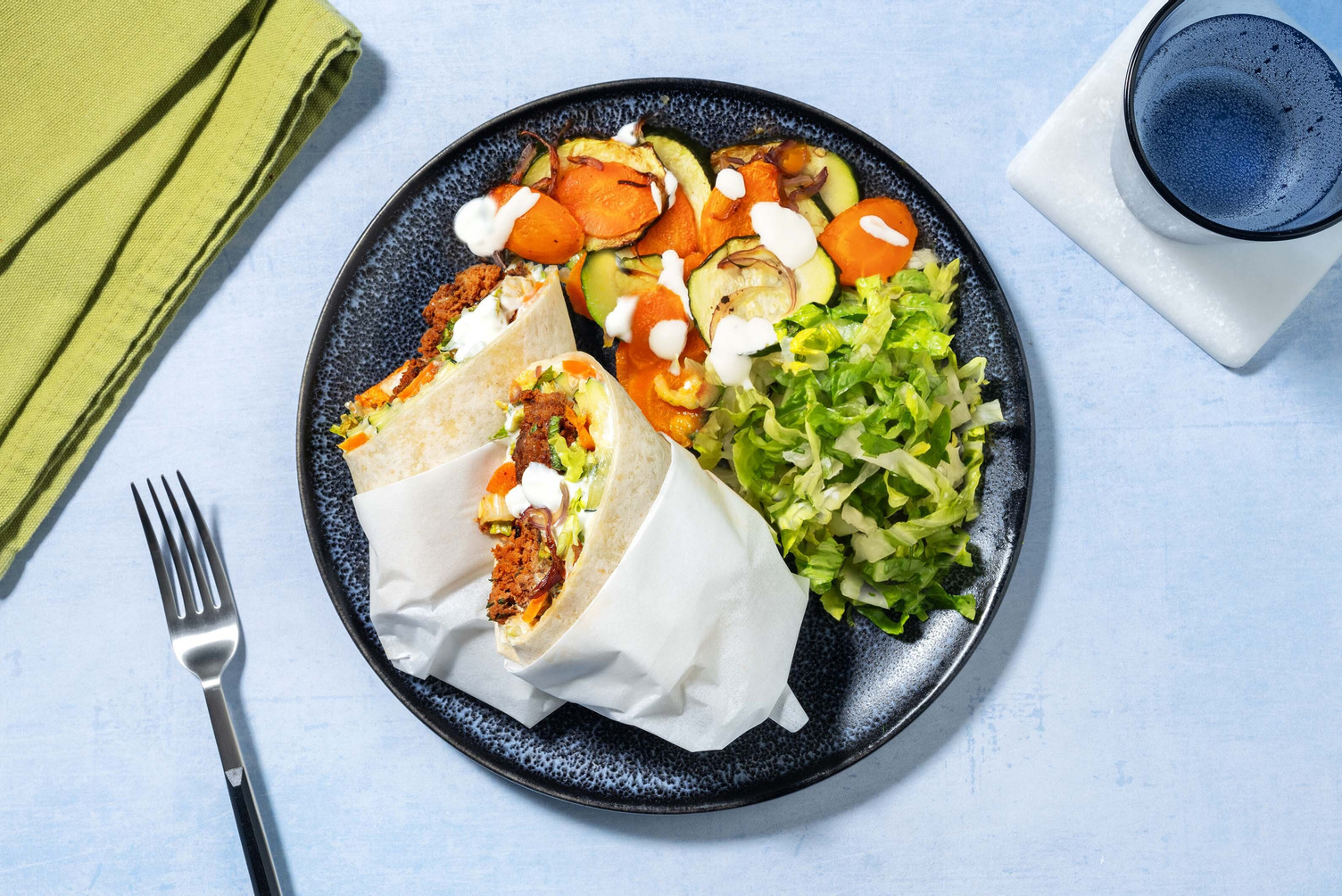 Köfte Wrap mit Harissa-Rinderhackfleisch