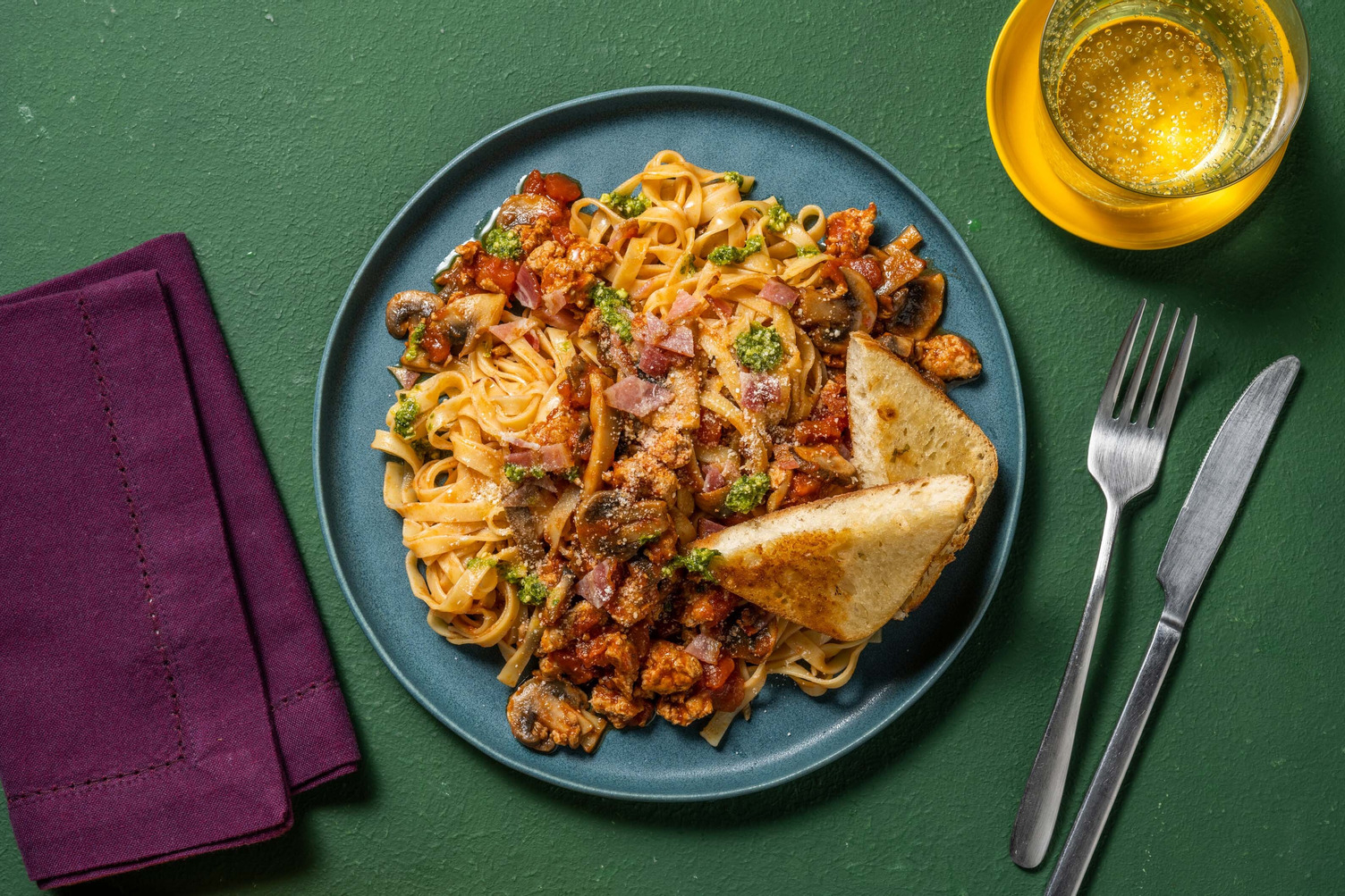 Ultimate Pork Ragu Linguine and Garlic Ciabatta