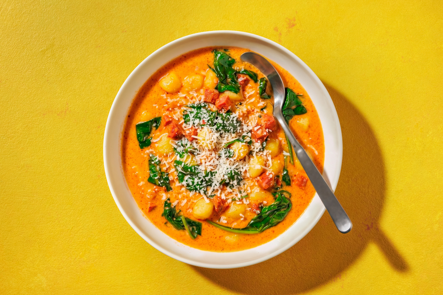 Quick Creamy Chorizo, Bacon & Gnocchi Soup