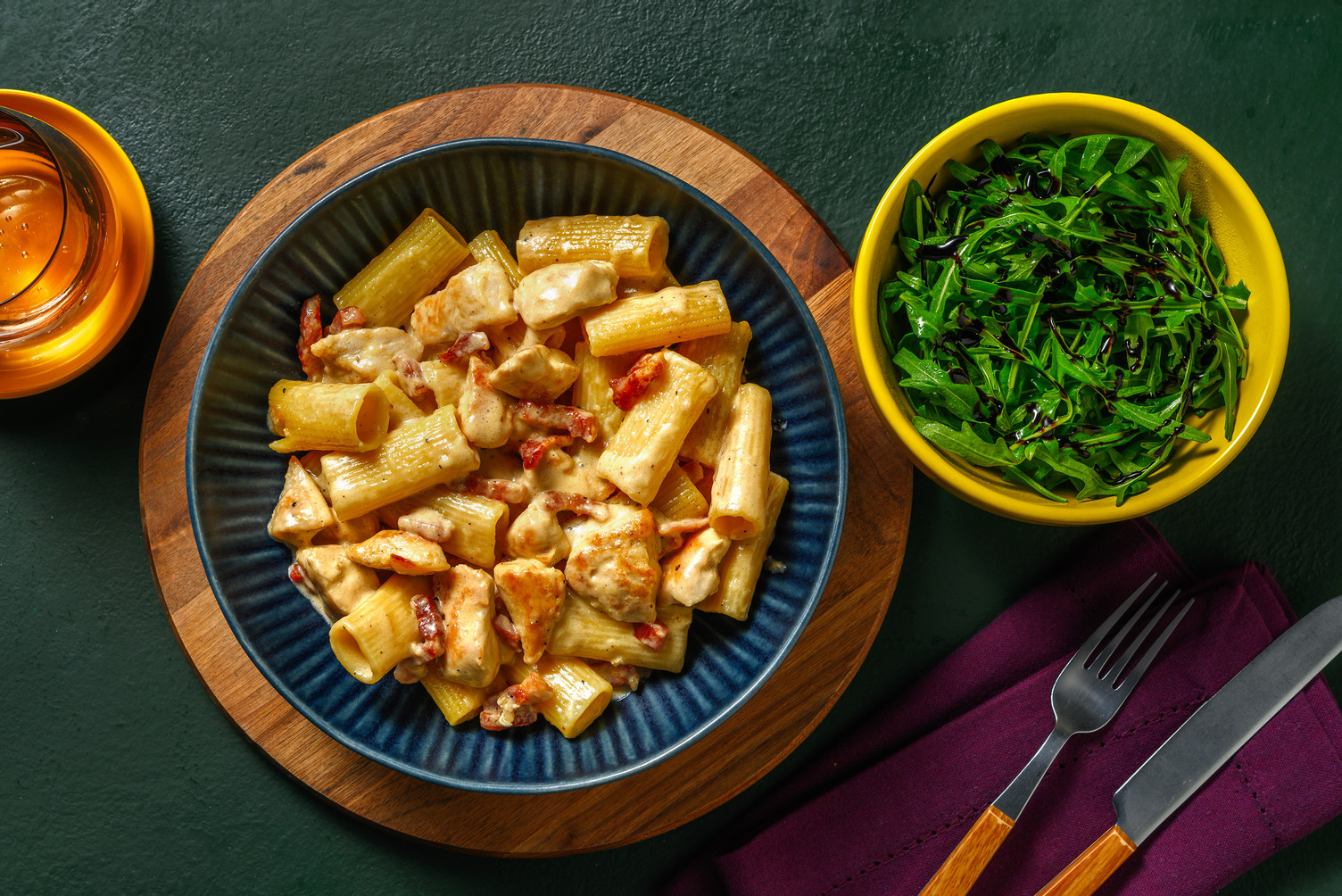 Ultimate Cheesy Chicken, Bacon and Asparagus Rigatoni Bake