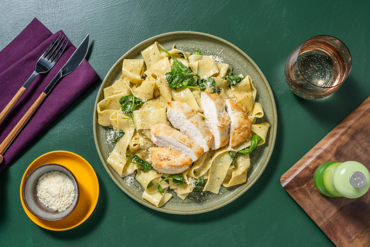 Ultimate Creamy Chicken and Pesto Pappardelle