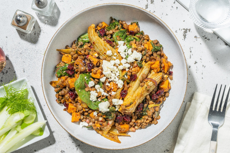Fenchel-Salat mit Linsen und Bio-Feta