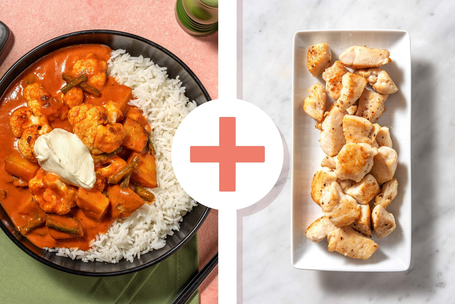 Cauliflower, Potato, Chicken Breast and Green Bean Curry