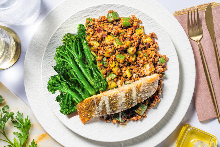 Zatar Lachsfilet auf Linsen-Tabbouleh