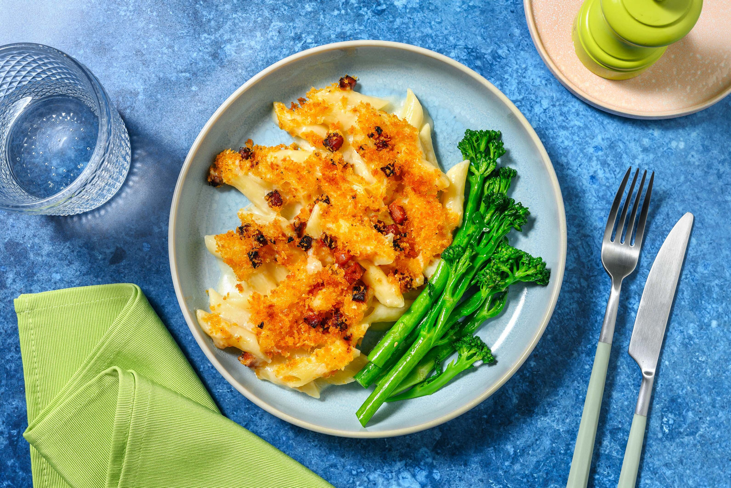 Mushroom Crusted Baked Penne